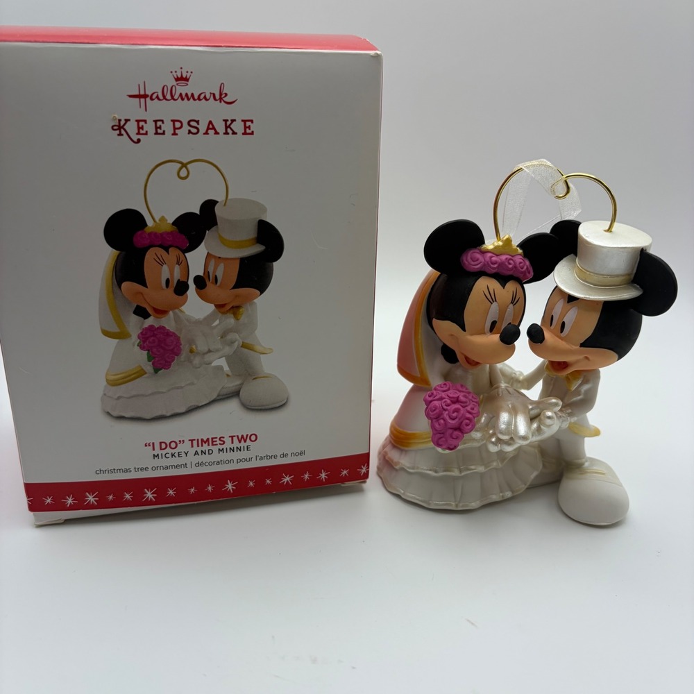 Hallmark Keepsake 2016 Disney Mickey Minnie Wedding Ornament I Do‎ Times Two